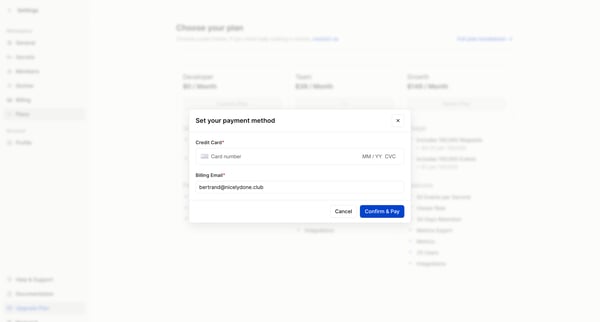 Dashboard - Hookdeck screen