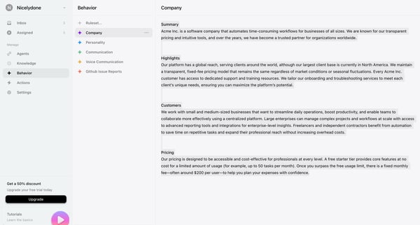 Behavior › Company screen