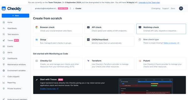 Create from scratch screen