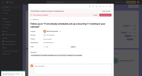 Home - Follow up on If not already scheduled, set up a recurring screen