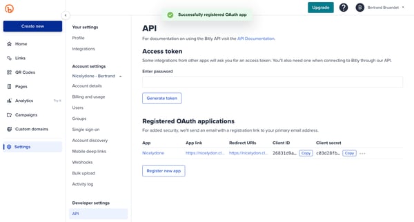 Bitly | Settings from Bitly