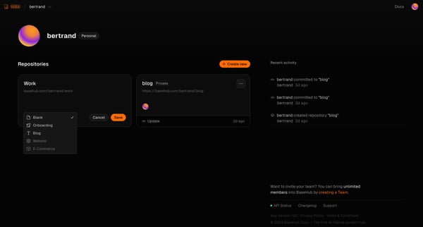 bertrand — BaseHub screen
