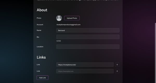 Superhuman | Profile screen