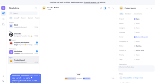 Nicelydone - Chats screen