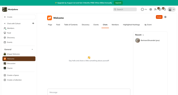 Welcome screen