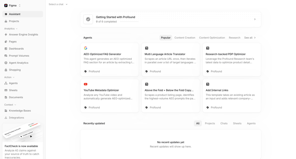 Profound | Answer Engine Optimization screen