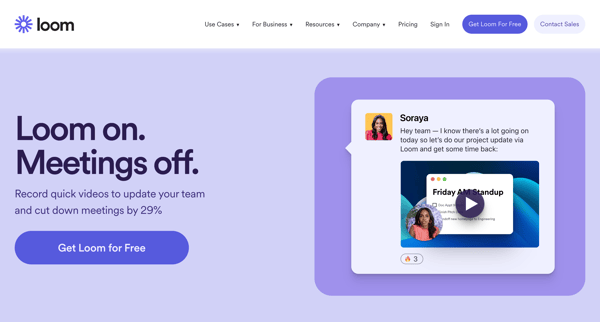 Loom Async Video Messaging for Work | Loom screen