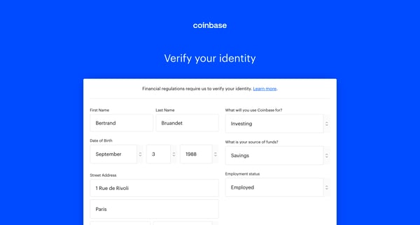 Coinbase screen