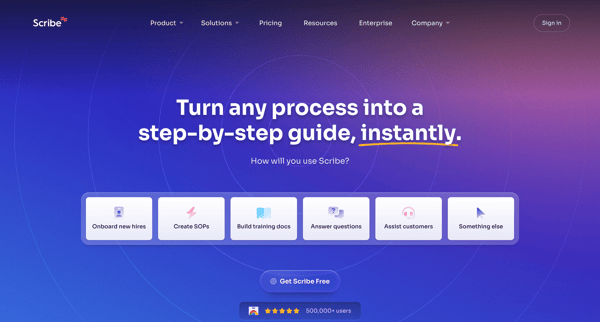 Scribe | Visual step-by-step guides screen