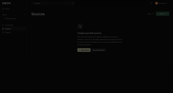 Deck Console screen