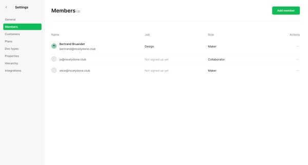 Members • Settings • nicelydone • Cycle screen