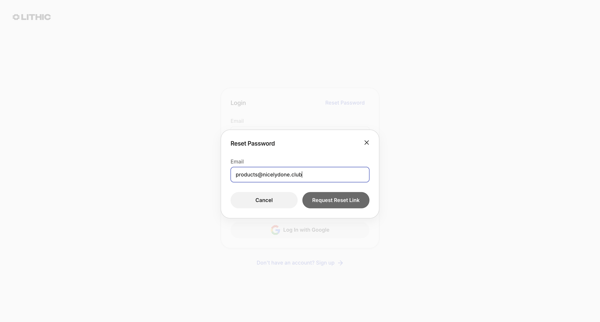 Lithic - Login screen