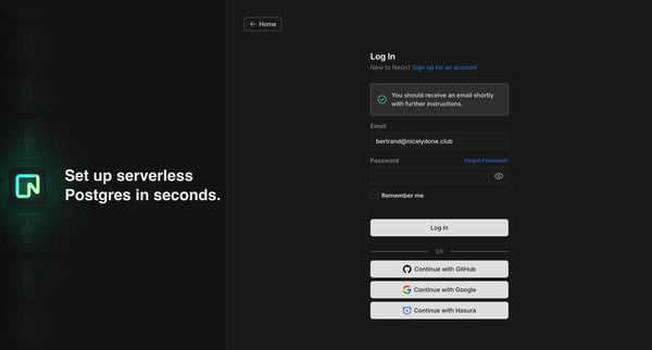Log In from Neon