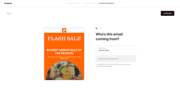 Bold sale announcement | Flodesk screen