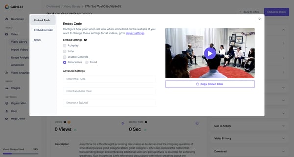 Video Asset Details - Gumlet screen