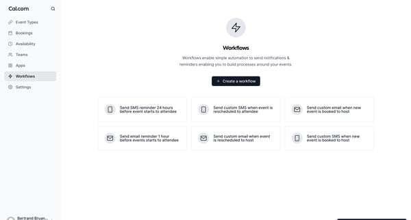 Workflows | Cal.com from Cal.com
