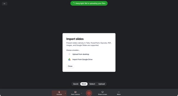 Tella - Video recording for work screen