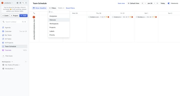Team Schedule - Motion from Motion