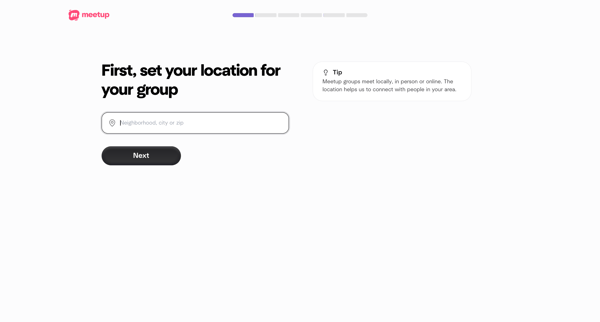Create A Meetup Group | Meetup screen
