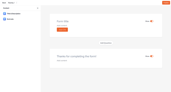 Form · Dock · Settings screen