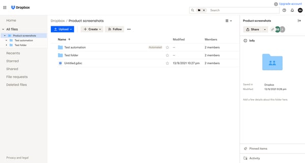 Product screenshots - Dropbox from Dropbox