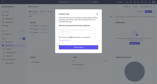 All Folders | Nicelydone Workspace 01 Overview screen