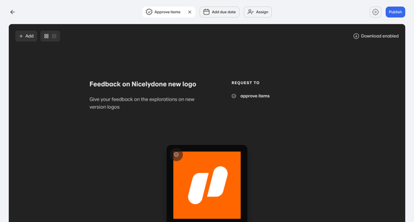 Feedback on Nicelydone new logo screen