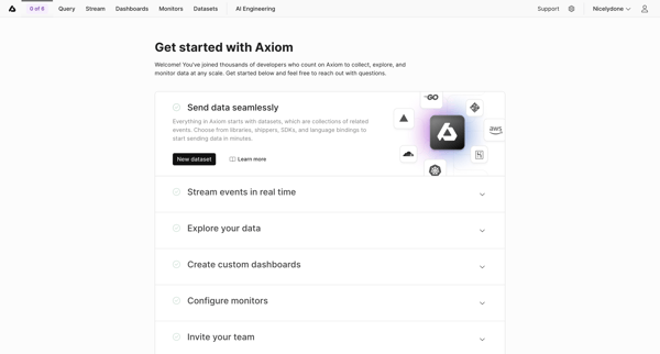 Getting Started screen