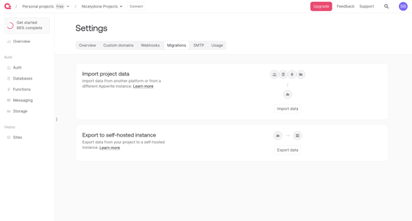 Webhook - Appwrite screen
