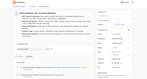 Feature Request: User-Curated Collections | Nicelydone screen
