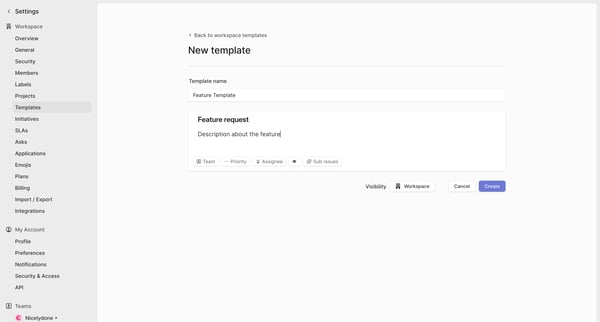 New Issue template from Linear