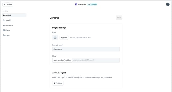 Settings | Nicelydone screen