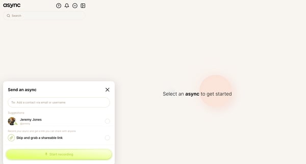 Async | Get started screen
