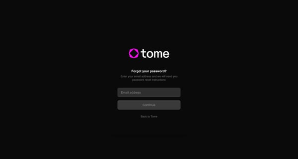 Reset your password | Magical Tome screen