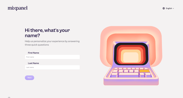 Onboarding - Mixpanel | Product Analytics screen