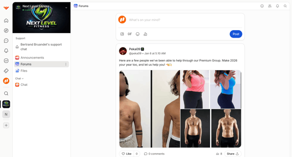 Forums | NextLevel Fitness – Free Group screen