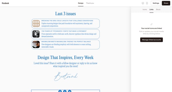 Simple link in bio | Flodesk screen