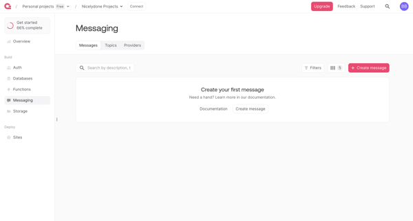 Messaging - Appwrite screen