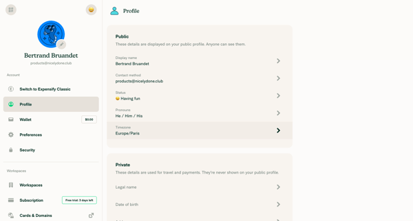 3 New Expensify screen