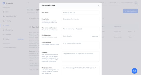 Rules | Bytescale screen