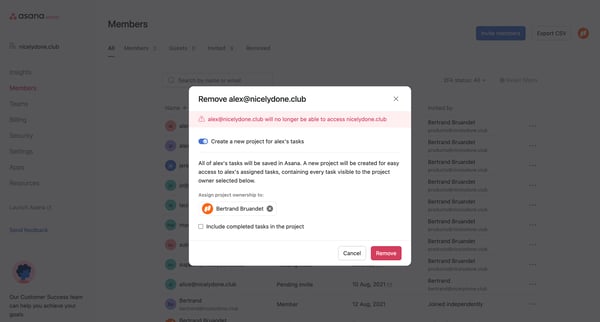 Admin console screen