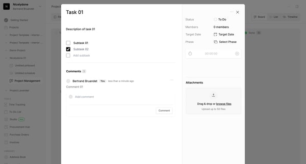 Project Management | Programa screen