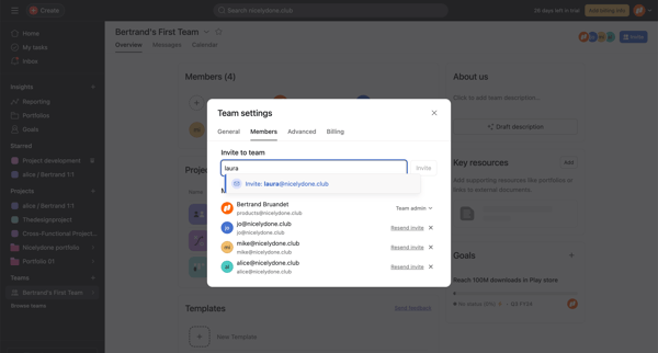 ● Bertrands First Team Team - Asana from Asana