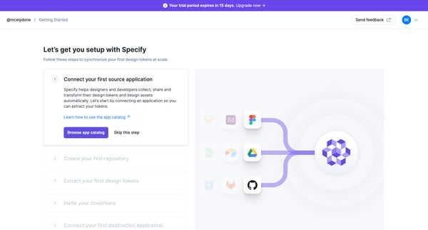 Specify · Getting Started screen