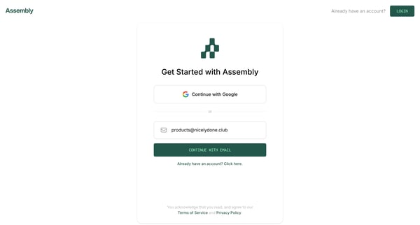Assembly screen