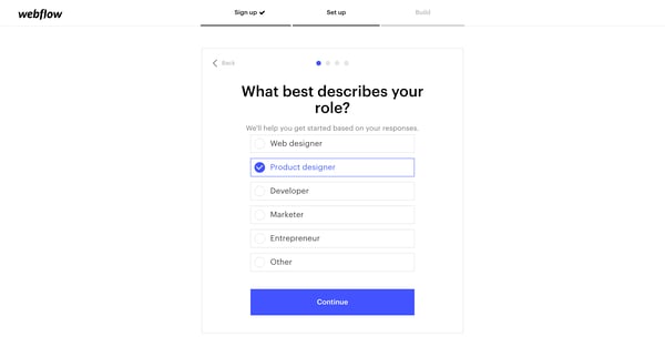 Welcome to Webflow - Webflow screen