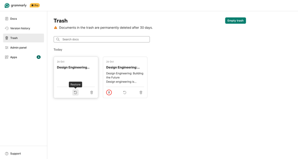 Grammarly screen
