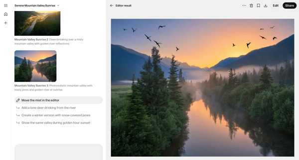 Editor result - Image screen