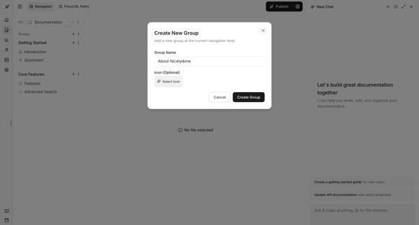 Dashboard - Documentation.AI screen