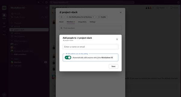 project-slack Channel - Nicelydone 01 - Slack from Slack